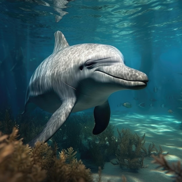 Dolphin in natural habitat generative AI