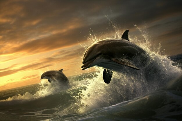 Dolphins abstract background