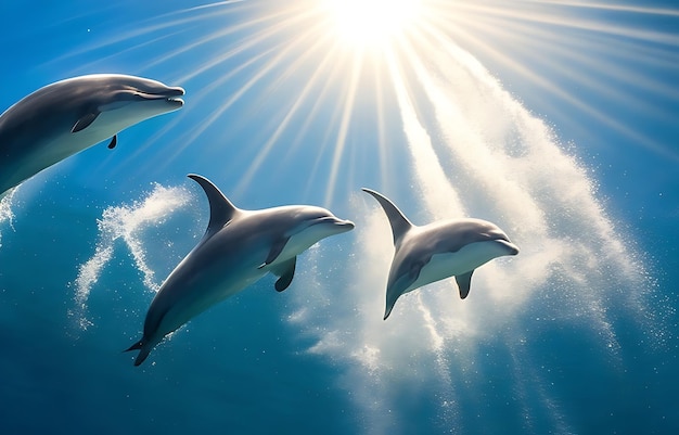 Dolphins in the sea ai generated