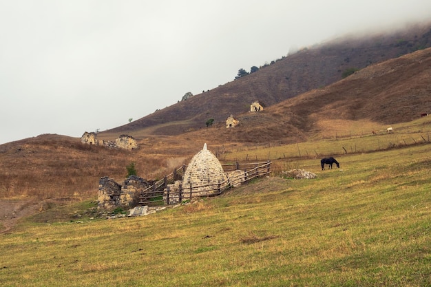 The domed mausoleum of YandKosh in honor of the great ancient architect of tower complexes in Ingushetia