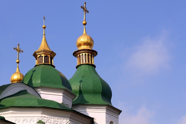 Domes of St Sophia Cathedral in Kiev Ukraine