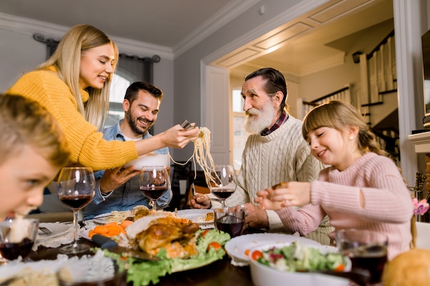 Domestic casual lifestyle, thanksgiving dinner concept