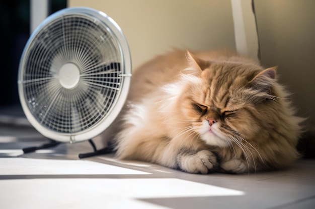 Domestic cat seeks relief from hot summer heat