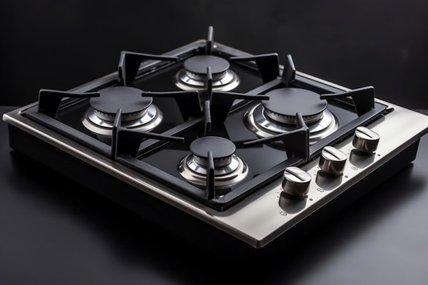 Domestic kitchen gas stove top cooker without flame