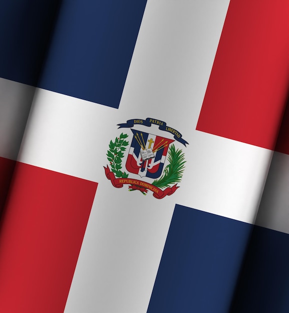 Dominican Republic flag dramatic background full