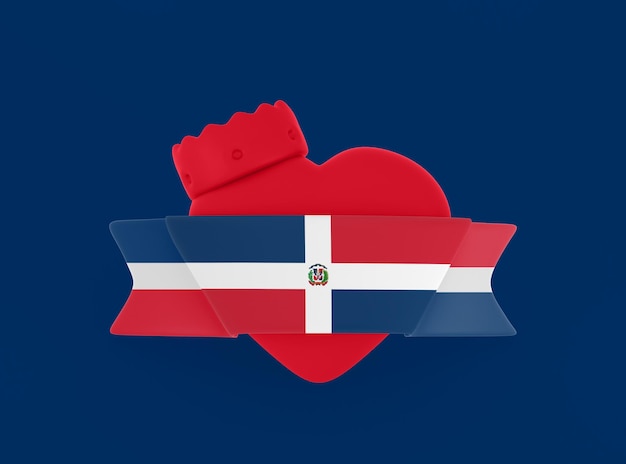 Dominican Republic Heart Banner