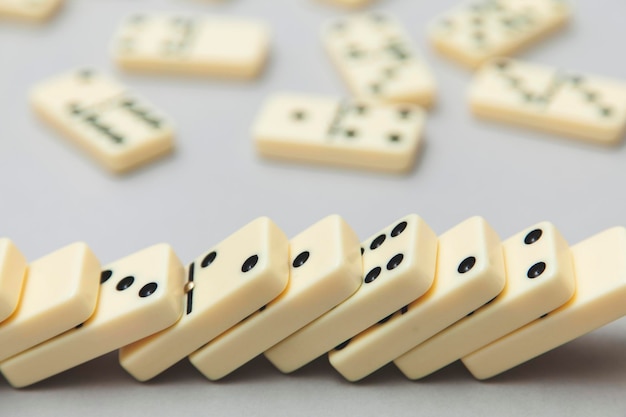 Domino background Business strategy concept