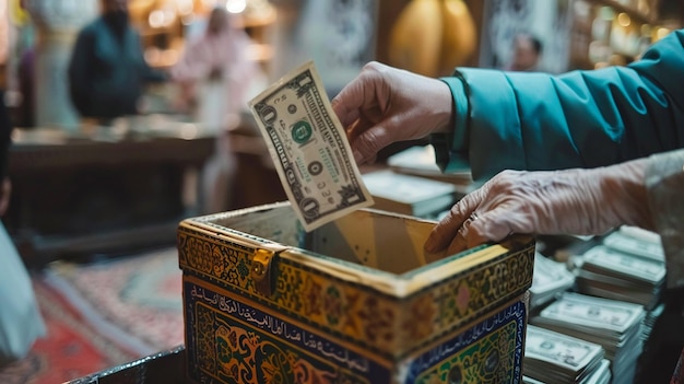 Donating Money in an Arab Mosque