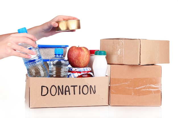 Donation box isolated on white