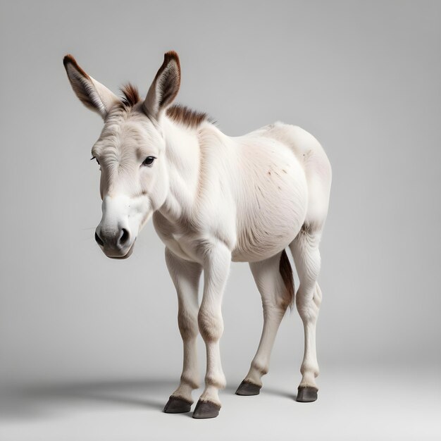 a donkey is shown in a white background with a white background