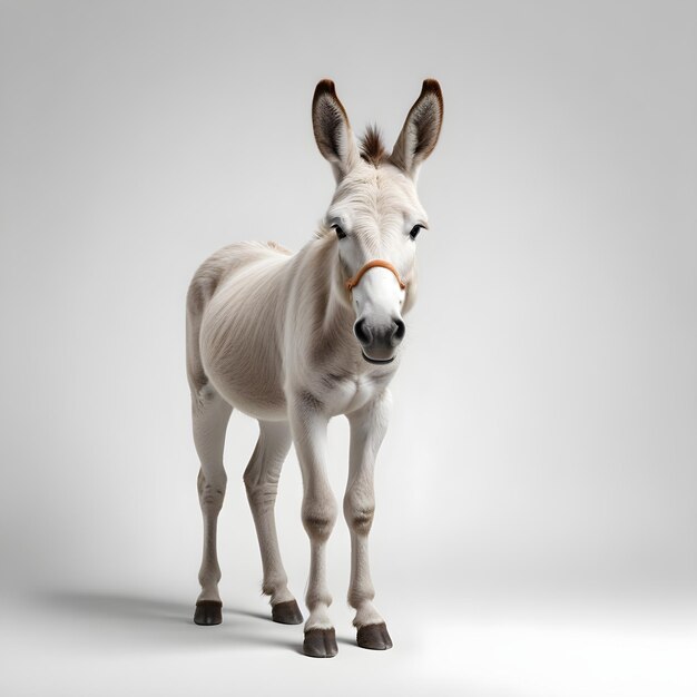 a donkey is shown in a white background with a white background