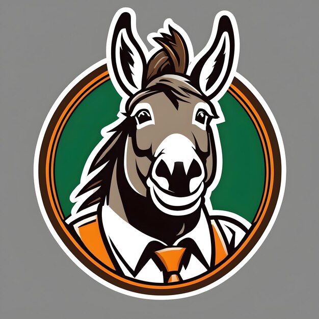 Photo donkey mascot logo donkey esports logo donkey logo design donkey gaming logo animal mascot logo illustration animal gaming logo donkey illustration ai generative