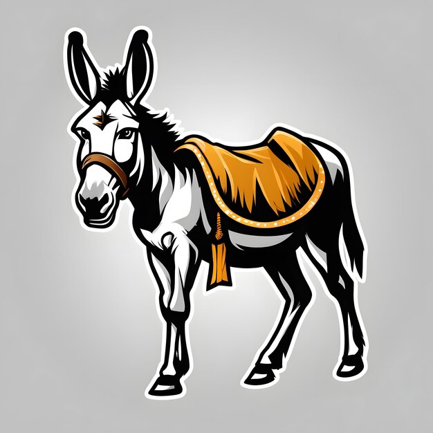 Photo donkey mascot logo donkey esports logo donkey logo design donkey gaming logo animal mascot logo illustration animal gaming logo donkey illustration ai generative