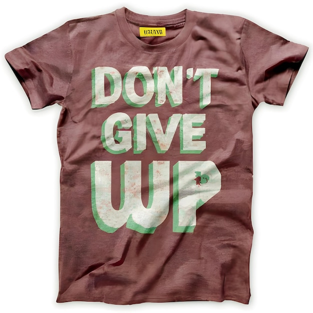 Dont give up on Tshirt texture and 3D crave design