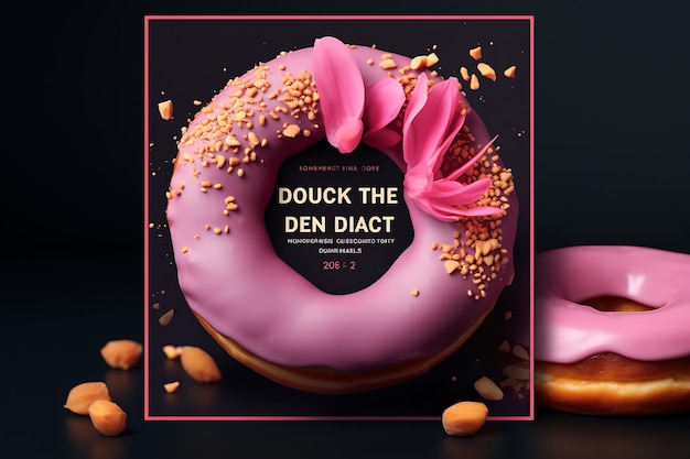 Photo donut concept square flyer