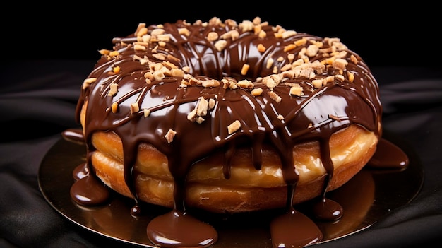 A donut filled with creamy Nutella and topped with a Nutella glaze representing a chocoholic's dre