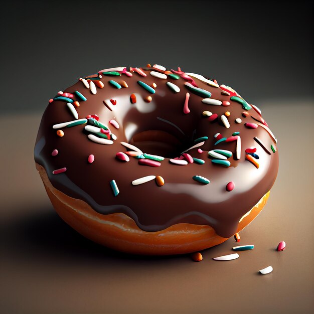 Donut minimal illustration Symbol in 3D rendering