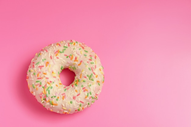 Donut on pink