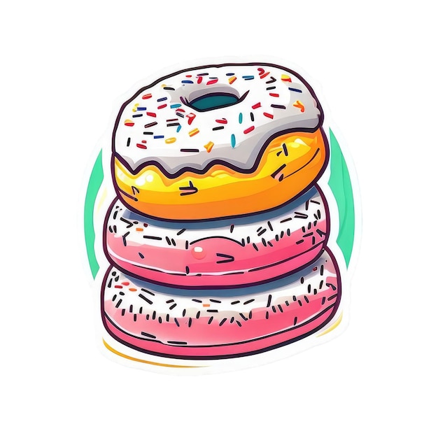 Donut sticker isolate Generative AI