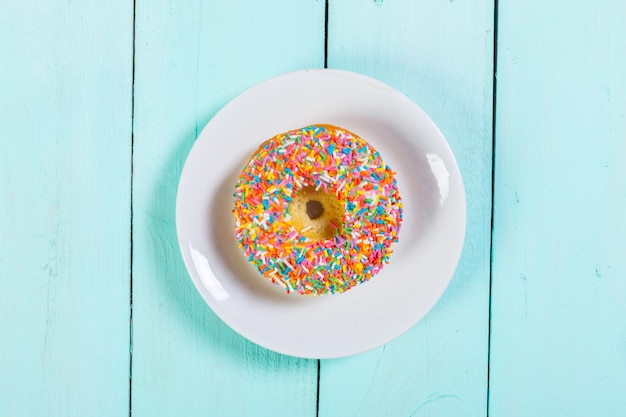 Donut sweet icing sugar food dessert colorful snack