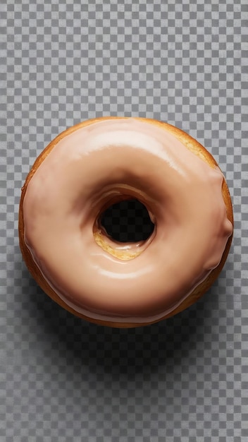 donut top view lay flat on transparency background PNG