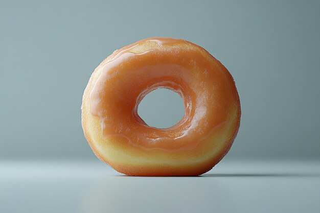 Photo donut with a dulce de leche glaze white background