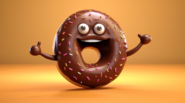 A donut with a funny face and a funny face.