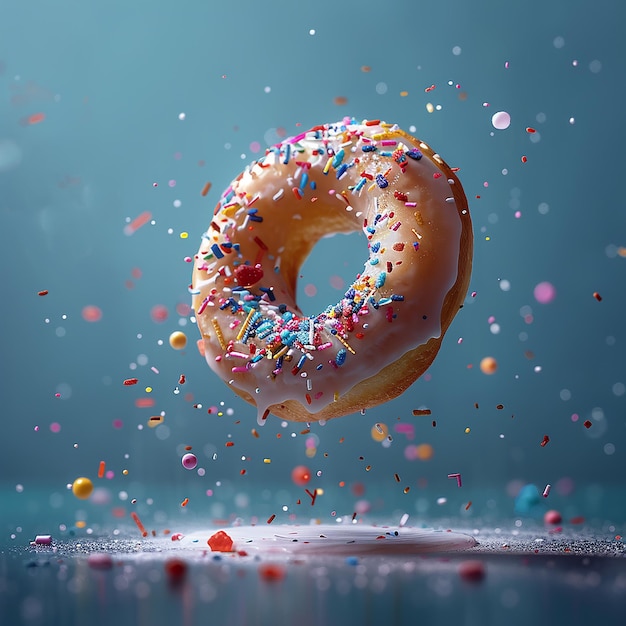 a donut with sprinkles and sprinkles on it