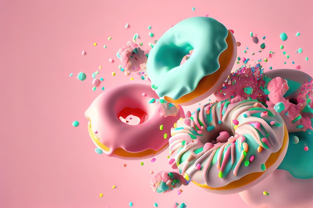 Donuts promo template Generative Ai