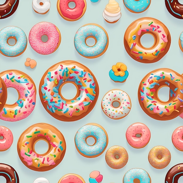 Donuts Seamless patterns design