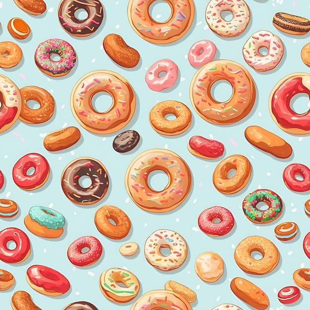 Donuts Seamless patterns design