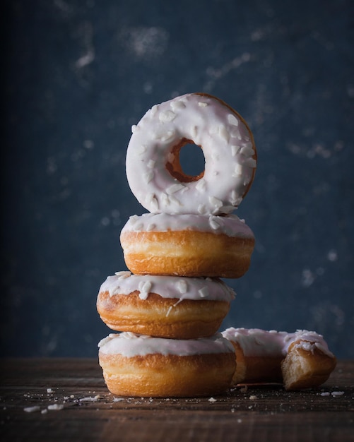 Donuts with dark and white chocolate