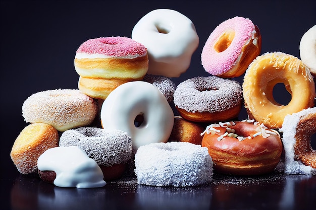 Donuts with icing sugar