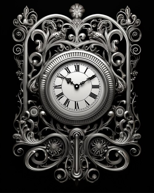 Photo doodle of a clock in art nouveau