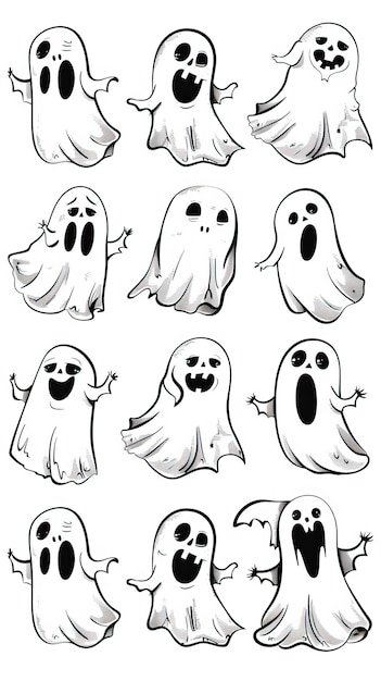 Doodle cute ghosts Haloween great collection ar 916 style raw Job ID a9a7bc190dfc4afabd442134185e2ce5