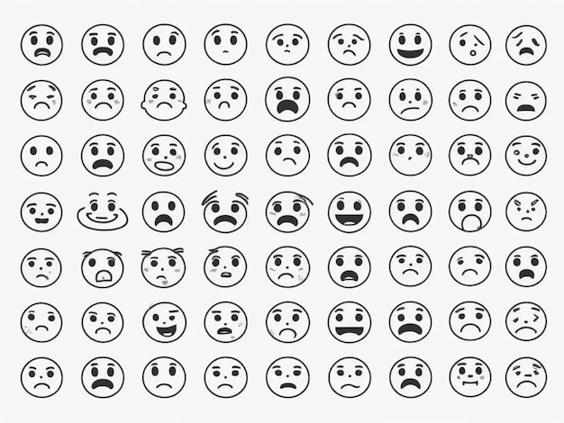 Photo doodle emoji face icon set ideas