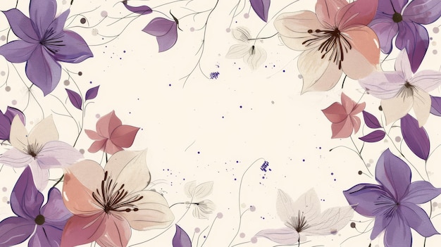 Photo doodle flower theme design art illustration graphic nature floral background