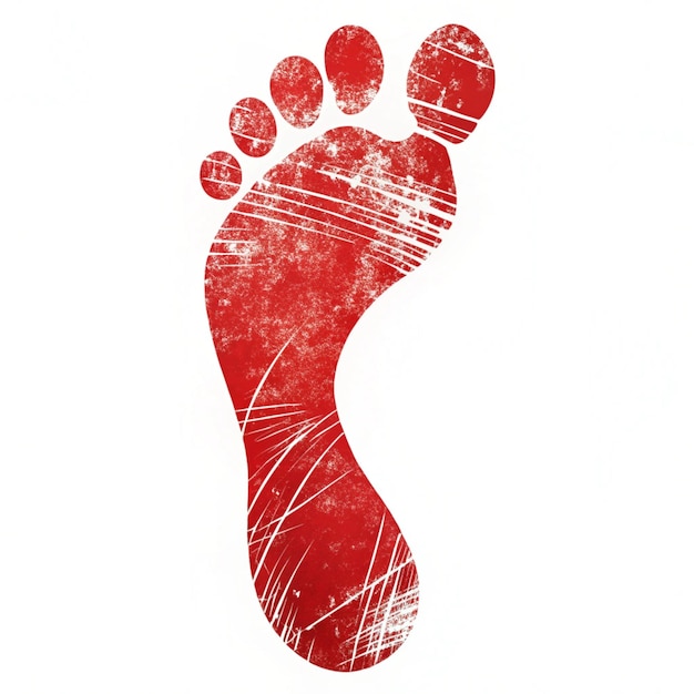 doodle grunge footprint on white background