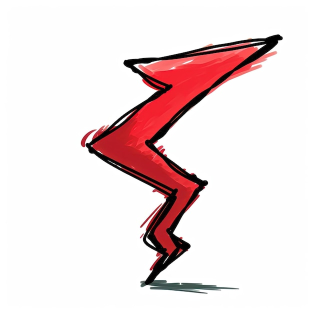 a doodle of a large arrow in the style of simplistic cartoon