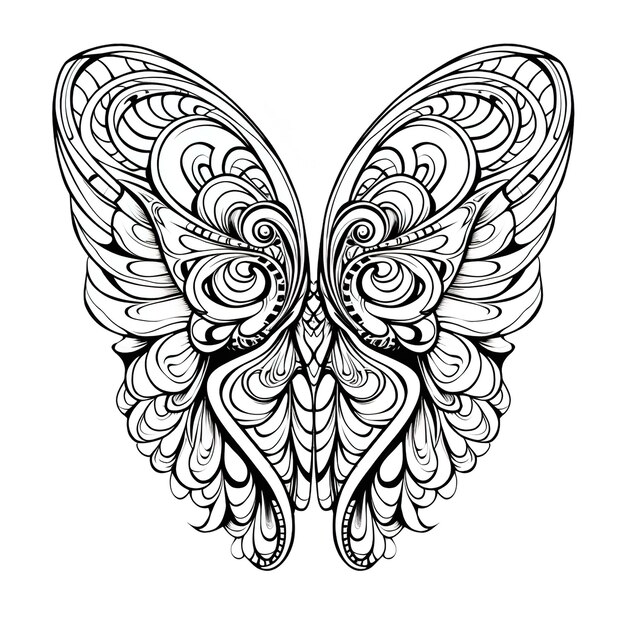 Doodle sketch style of abstract wings cartoon hand drawn illustration for concept design