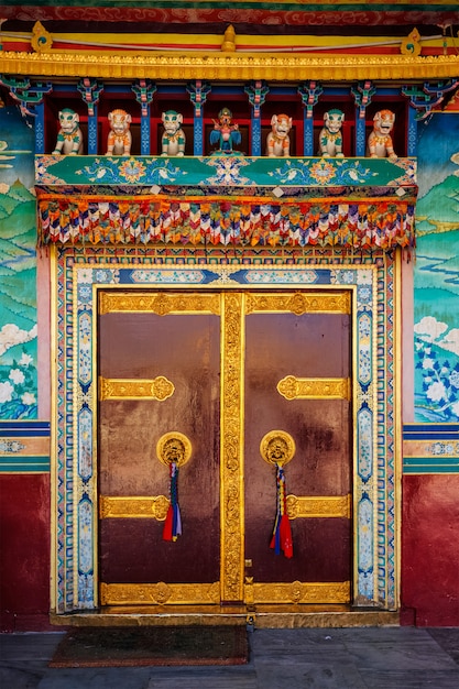 Door in Buddhist monastery.