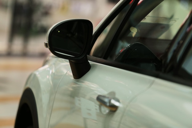 door handle of a white car soft focus white automobile handle