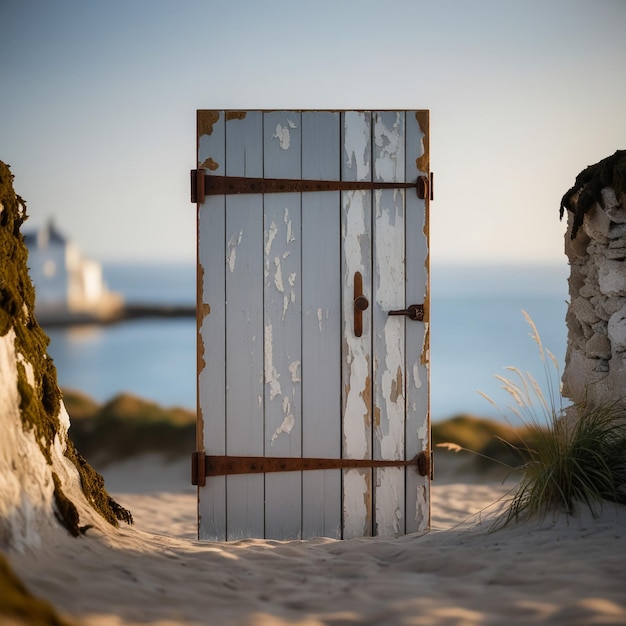 a door that is open to a beach