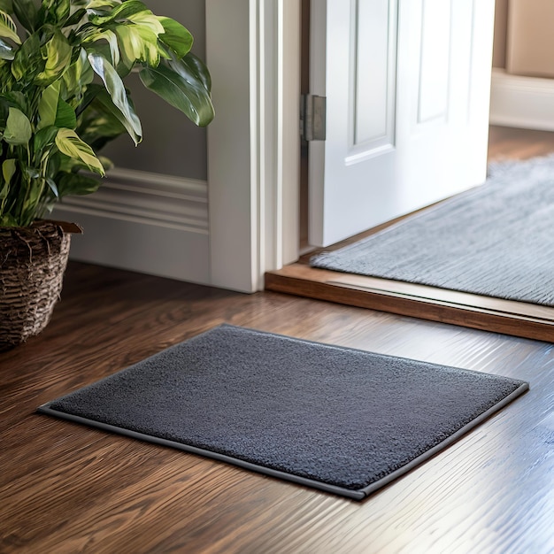 Photo a doormat on a wood floor