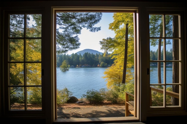 Doors opening to a beautiful natural view