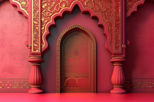 doorway arch diwali background for greeting card