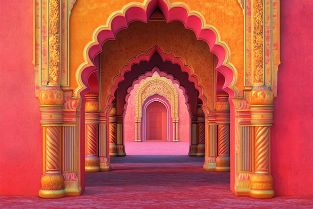 doorway arch diwali background