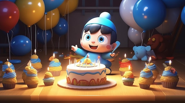 Doraemon birthday 3th September Generative AI