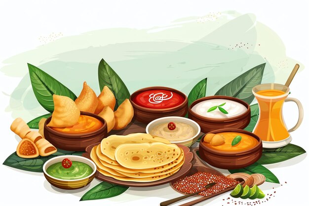 Photo dosa indian illustration background