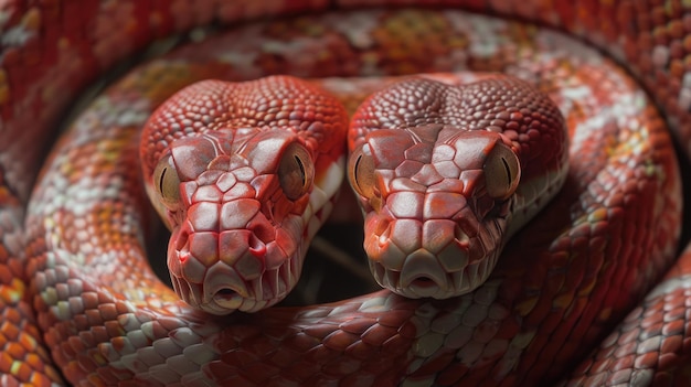 Double the Danger The Fascinating Mutant TwoHeaded Snake Red and Corn Varieties Dominated by